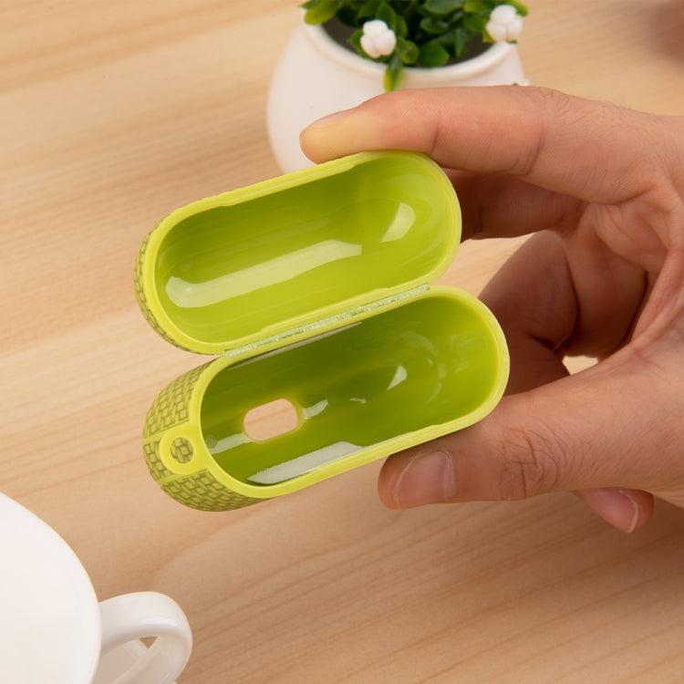 For AirPods Pro Woven Skin Texture PC TWS Earphone Protective Case(Blue) - For AirPods Pro by PMC Jewellery | Online Shopping South Africa | PMC Jewellery | Buy Now Pay Later Mobicred