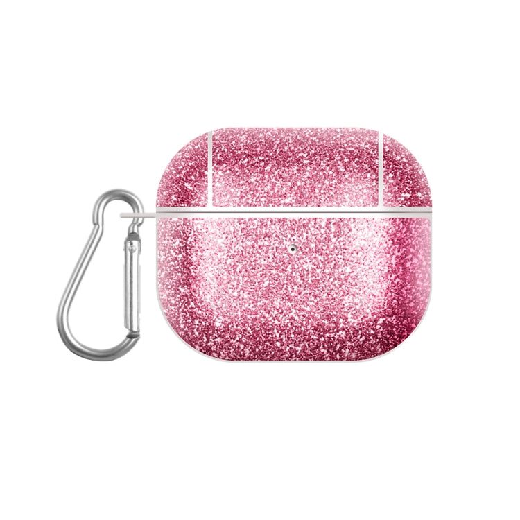 For AirPods 3 Glitter Powder Skin Texture PC TWS Earphone Case(Rose Red) - For AirPods 3 by PMC Jewellery | Online Shopping South Africa | PMC Jewellery | Buy Now Pay Later Mobicred