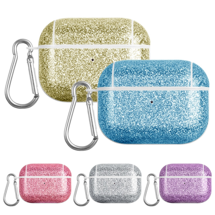For AirPods 1 / 2 Glitter Powder Skin Texture PC TWS Earphone Case(Purple) - For AirPods 1/2 by PMC Jewellery | Online Shopping South Africa | PMC Jewellery | Buy Now Pay Later Mobicred