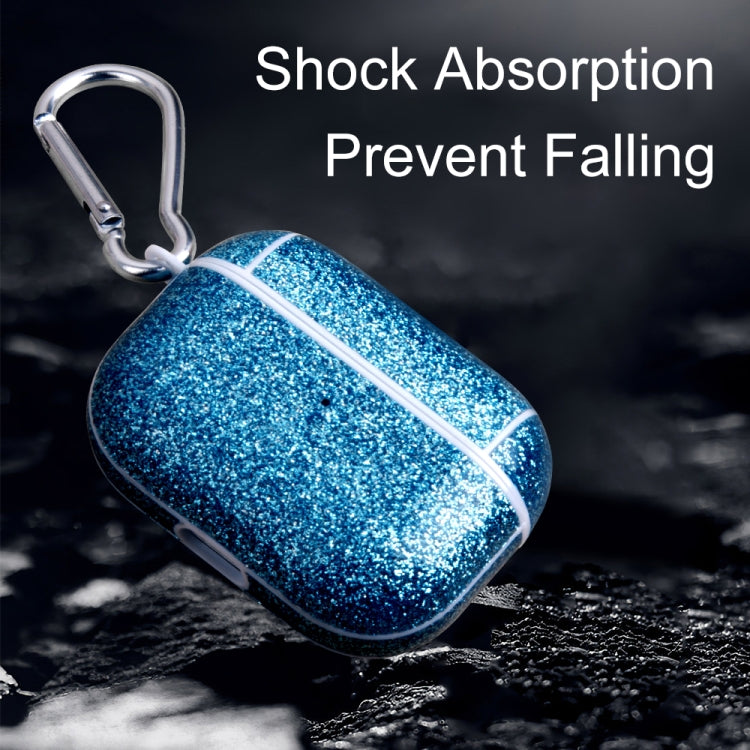 For AirPods 1 / 2 Glitter Powder Skin Texture PC TWS Earphone Case(Blue) - For AirPods 1/2 by PMC Jewellery | Online Shopping South Africa | PMC Jewellery | Buy Now Pay Later Mobicred