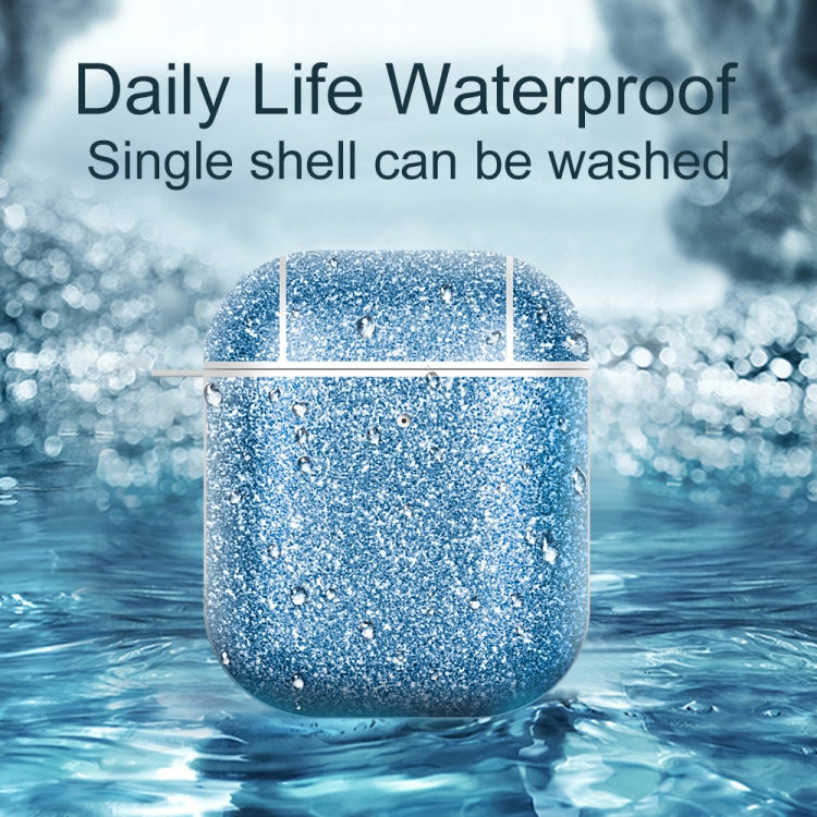 For AirPods 1 / 2 Glitter Powder Skin Texture PC TWS Earphone Case(Silver) - For AirPods 1/2 by PMC Jewellery | Online Shopping South Africa | PMC Jewellery | Buy Now Pay Later Mobicred