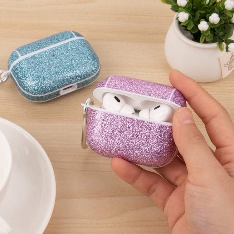 For AirPods 3 Glitter Powder Skin Texture PC TWS Earphone Case(Blue) - For AirPods 3 by PMC Jewellery | Online Shopping South Africa | PMC Jewellery | Buy Now Pay Later Mobicred