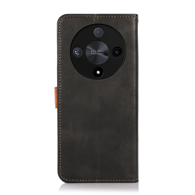 For Honor X9b/X50 5G/Magic6 Lite 5G KHAZNEH Dual-color Cowhide Texture Flip Leather Phone Case(Black) - Honor Cases by PMC TechLife | Online Shopping South Africa | PMC TechLife | Buy Now Pay Later Mobicred