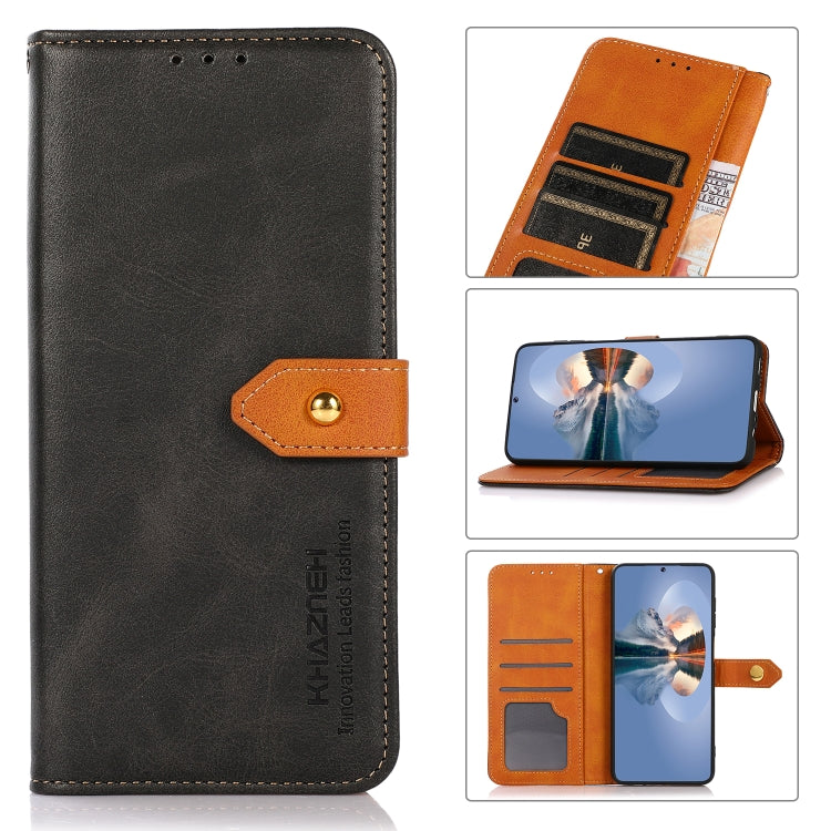 For Honor X7B / Huawei Enjoy 50 Plus KHAZNEH Dual-color Cowhide Texture Flip Leather Phone Case(Black) - Honor Cases by PMC TechLife | Online Shopping South Africa | PMC TechLife | Buy Now Pay Later Mobicred