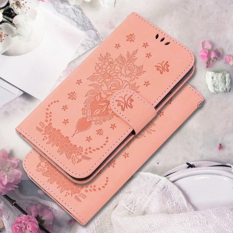 For OPPO Reno11 F Global Butterfly Rose Embossed Leather Phone Case(Pink) - Reno11 F Cases by PMC TechLife | Online Shopping South Africa | PMC TechLife | Buy Now Pay Later Mobicred