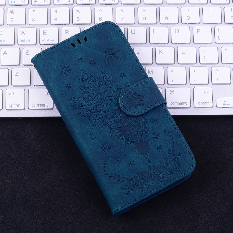 For OPPO A60 4G Butterfly Rose Embossed Leather Phone Case(Blue) - OPPO Cases by PMC TechLife | Online Shopping South Africa | PMC TechLife | Buy Now Pay Later Mobicred