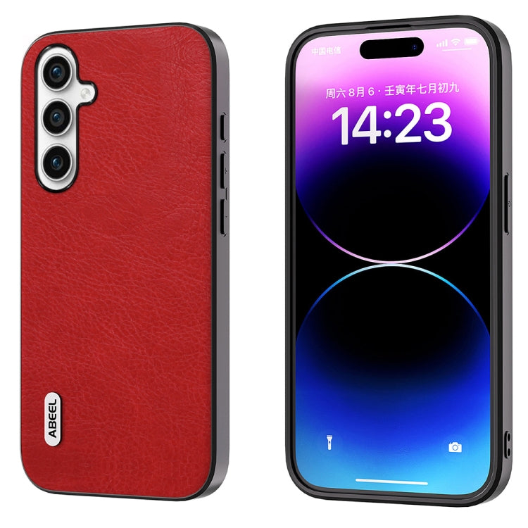 For Samsung Galaxy S23 FE 5G ABEEL Retro Litchi Texture PU Phone Case(Red) - Galaxy S23 FE 5G Cases by PMC TechLife | Online Shopping South Africa | PMC TechLife