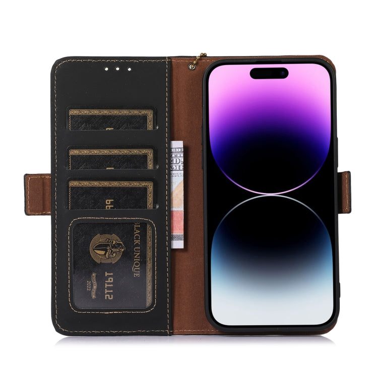 For Honor 90 5G Genuine Leather Magnetic RFID Leather Phone Case(Black) - Honor Cases by PMC TechLife | Online Shopping South Africa | PMC TechLife | Buy Now Pay Later Mobicred