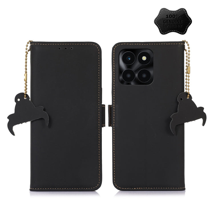 For Honor X6a Genuine Leather Magnetic RFID Leather Phone Case(Black) - free shipping - PMC TechLife - Order now!