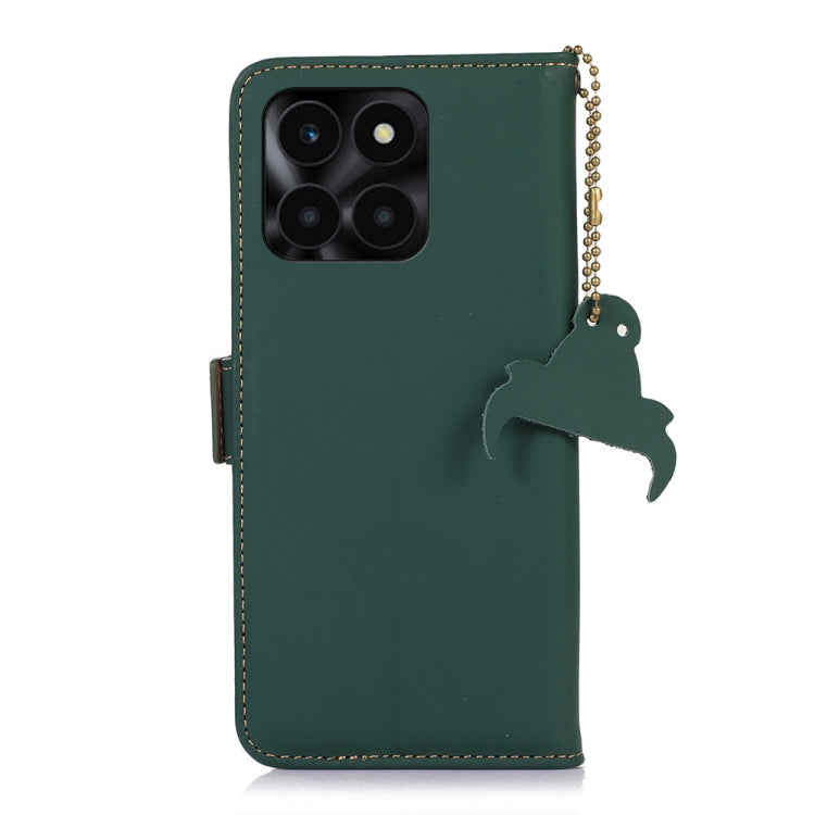 For Honor X6a Genuine Leather Magnetic RFID Leather Phone Case(Green) - Honor Cases by PMC TechLife | Online Shopping South Africa | PMC TechLife | Buy Now Pay Later Mobicred
