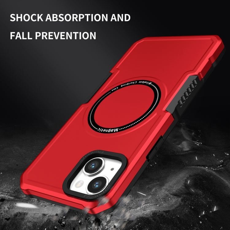 For iPhone 15 MagSafe Shockproof Armor Phone Case(Red) - iPhone 15 Cases by PMC TechLife | Online Shopping South Africa | PMC TechLife