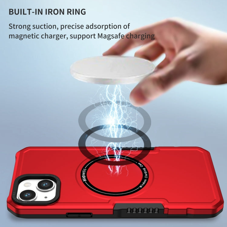 For iPhone 15 MagSafe Shockproof Armor Phone Case(Red) - iPhone 15 Cases by PMC TechLife | Online Shopping South Africa | PMC TechLife