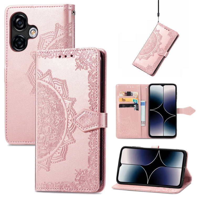 For Ulefone Note 16 Pro Mandala Flower Embossed Leather Phone Case(Rose Gold) - Ulefone Cases by PMC Jewellery | Online Shopping South Africa | PMC Jewellery | Buy Now Pay Later Mobicred