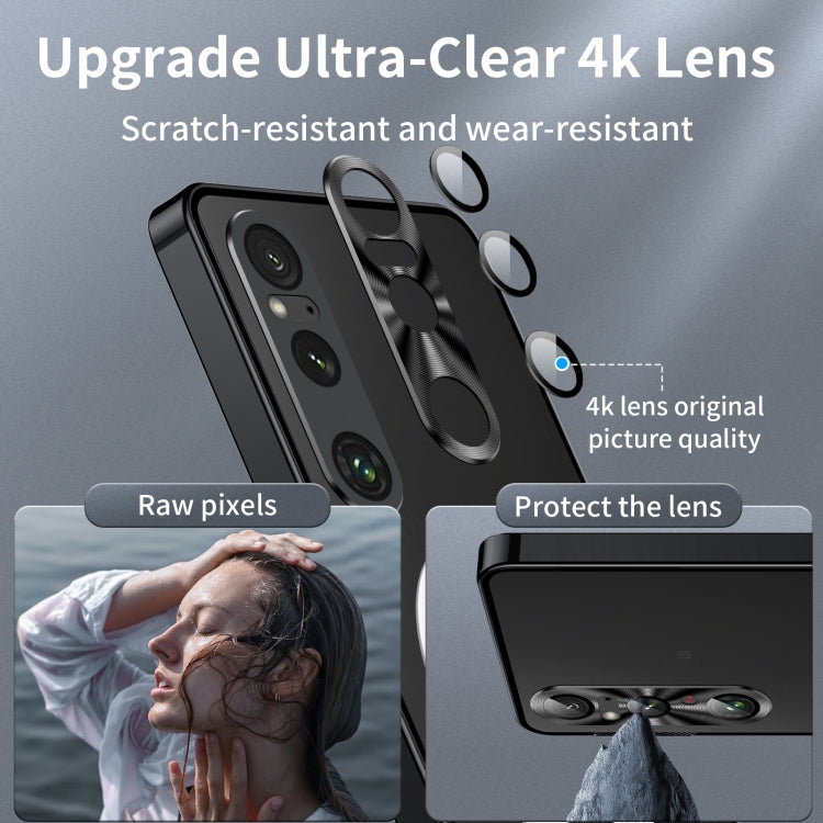 For Sony Xperia 1 VI Frosted Metal MagSafe Magnetic Phone Case(Black) - Sony Cases by PMC TechLife | Online Shopping South Africa | PMC TechLife | Buy Now Pay Later Mobicred
