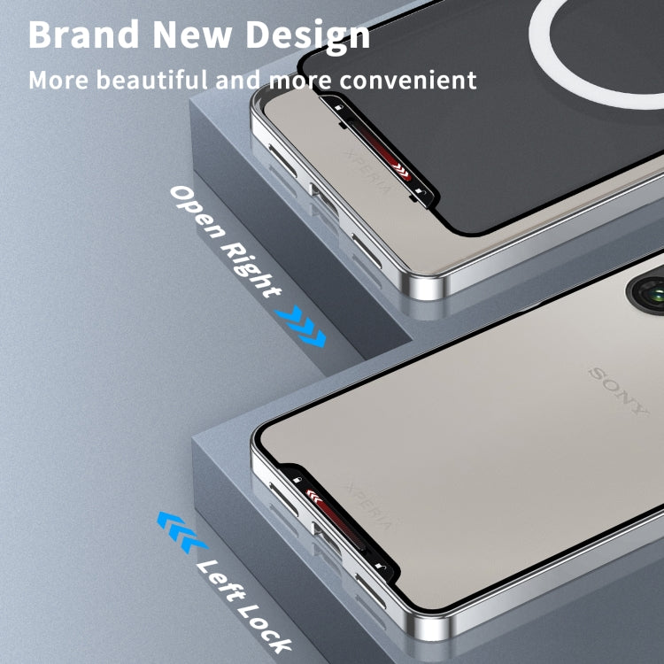 For Sony Xperia 1 VI Frosted Metal MagSafe Magnetic Phone Case(Silver) - Sony Cases by PMC TechLife | Online Shopping South Africa | PMC TechLife | Buy Now Pay Later Mobicred