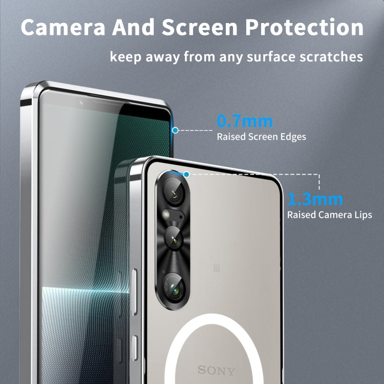 For Sony Xperia 1 VI Frosted Metal MagSafe Magnetic Phone Case(Silver) - Sony Cases by PMC TechLife | Online Shopping South Africa | PMC TechLife | Buy Now Pay Later Mobicred