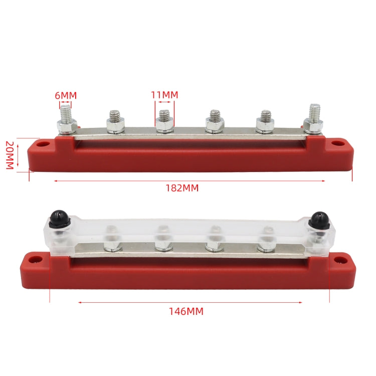 CP-3123 RV Yacht 150A High Current Single-row 4-way Busbar with 6pcs Terminals - Booster Cable & Clip by PMC TechLife | Online Shopping South Africa | PMC TechLife | Buy Now Pay Later Mobicred