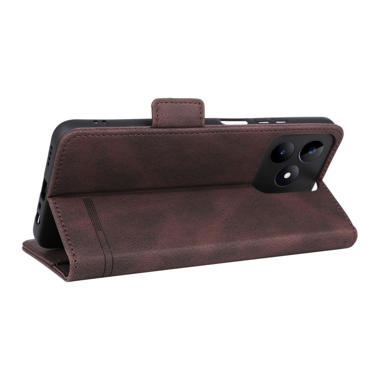 For Realme C53 4G / Narzo N53 4G Magnetic Clasp Leather Phone Case(Brown) - Realme Cases by PMC TechLife | Online Shopping South Africa | PMC TechLife | Buy Now Pay Later Mobicred