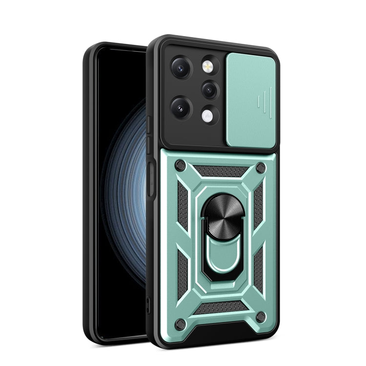 For Xiaomi Redmi 12 4G Sliding Camera Cover Design TPU Hybrid PC Phone Case(Mint Green) - Xiaomi Cases by PMC TechLife | Online Shopping South Africa | PMC TechLife | Buy Now Pay Later Mobicred