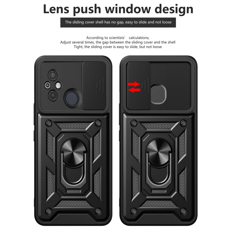 For Xiaomi Redmi 12 4G Sliding Camera Cover Design TPU Hybrid PC Phone Case(Mint Green) - Xiaomi Cases by PMC TechLife | Online Shopping South Africa | PMC TechLife | Buy Now Pay Later Mobicred