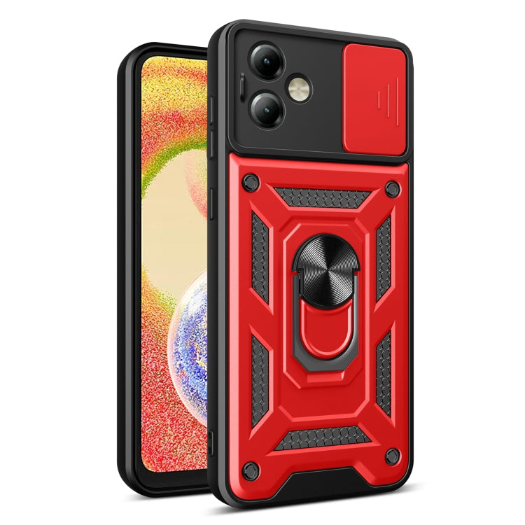 For Motorola Moto G14 Sliding Camera Cover Design TPU+PC Phone Case(Red) - Motorola Cases by PMC TechLife | Online Shopping South Africa | PMC TechLife | Buy Now Pay Later Mobicred