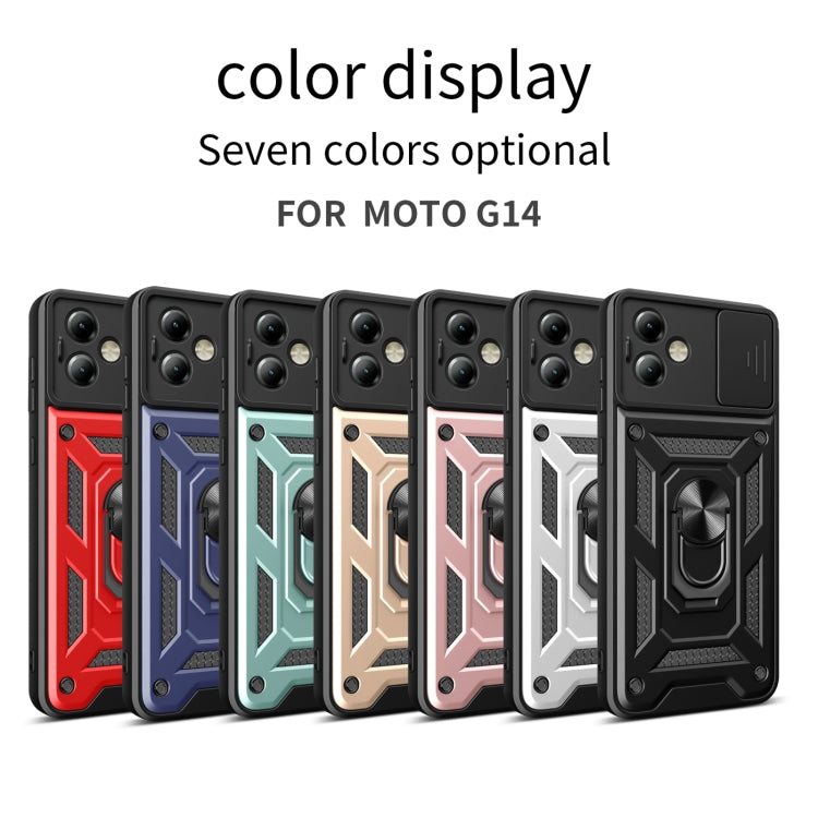 For Motorola Moto G14 Sliding Camera Cover Design TPU+PC Phone Case(Red) - Motorola Cases by PMC TechLife | Online Shopping South Africa | PMC TechLife | Buy Now Pay Later Mobicred