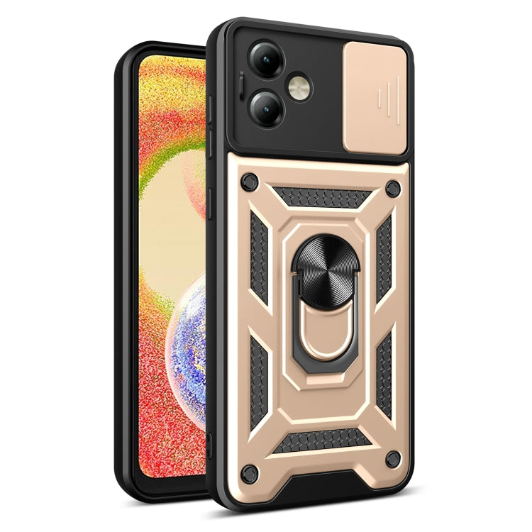 For Motorola Moto G14 Sliding Camera Cover Design TPU+PC Phone Case(Gold) - free shipping - PMC TechLife - Order now!