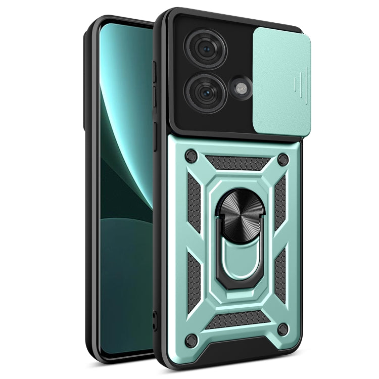 For Motorola Edge 40 Neo 5G Sliding Camera Cover Design TPU Hybrid PC Phone Case(Mint Green) - Motorola Cases by PMC TechLife | Online Shopping South Africa | PMC TechLife | Buy Now Pay Later Mobicred