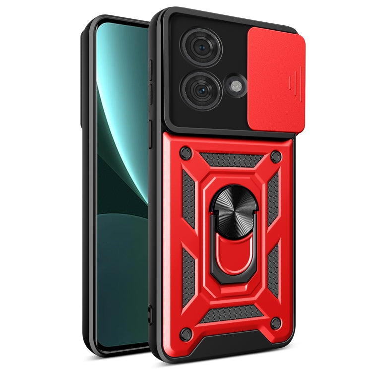 For Motorola Edge 40 Neo 5G Sliding Camera Cover Design TPU Hybrid PC Phone Case(Red) - Motorola Cases by PMC TechLife | Online Shopping South Africa | PMC TechLife | Buy Now Pay Later Mobicred