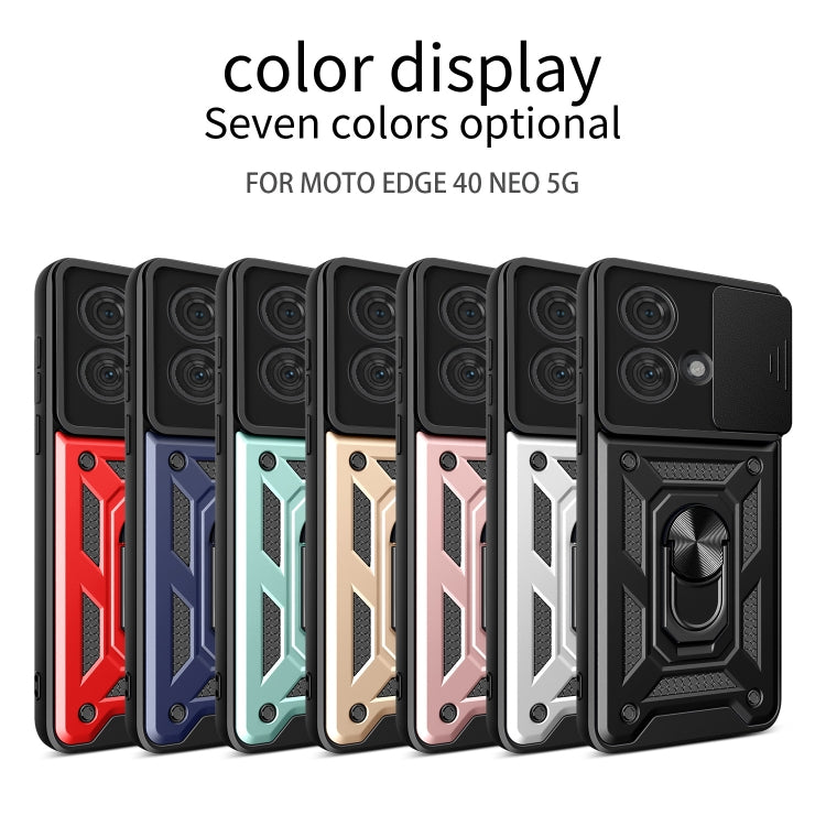 For Motorola Edge 40 Neo 5G Sliding Camera Cover Design TPU Hybrid PC Phone Case(Red) - Motorola Cases by PMC TechLife | Online Shopping South Africa | PMC TechLife | Buy Now Pay Later Mobicred