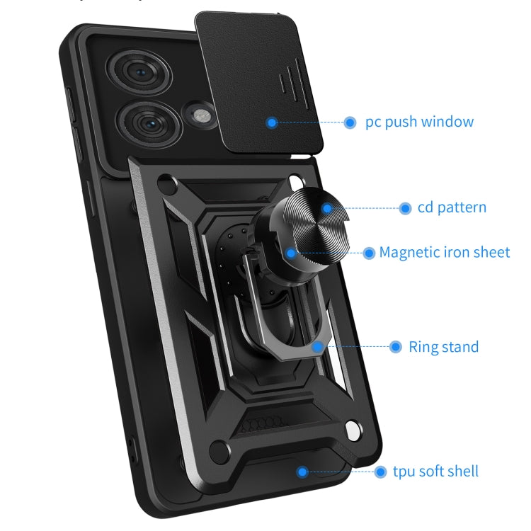 For Motorola Edge 40 Neo 5G Sliding Camera Cover Design TPU Hybrid PC Phone Case(Gold) - Motorola Cases by PMC TechLife | Online Shopping South Africa | PMC TechLife | Buy Now Pay Later Mobicred