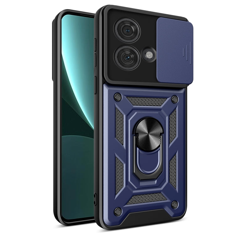 For Motorola Edge 40 Neo 5G Sliding Camera Cover Design TPU Hybrid PC Phone Case(Blue) - Motorola Cases by PMC TechLife | Online Shopping South Africa | PMC TechLife | Buy Now Pay Later Mobicred