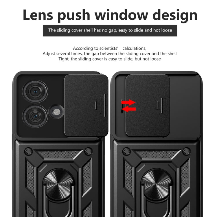 For Motorola Edge 40 Neo 5G Sliding Camera Cover Design TPU Hybrid PC Phone Case(Silver) - Motorola Cases by PMC TechLife | Online Shopping South Africa | PMC TechLife | Buy Now Pay Later Mobicred