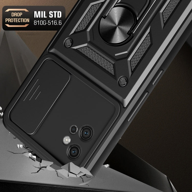 For Motorola Moto G32 Sliding Camera Cover Design TPU Hybrid PC Phone Case(Black) - Motorola Cases by PMC TechLife | Online Shopping South Africa | PMC TechLife | Buy Now Pay Later Mobicred