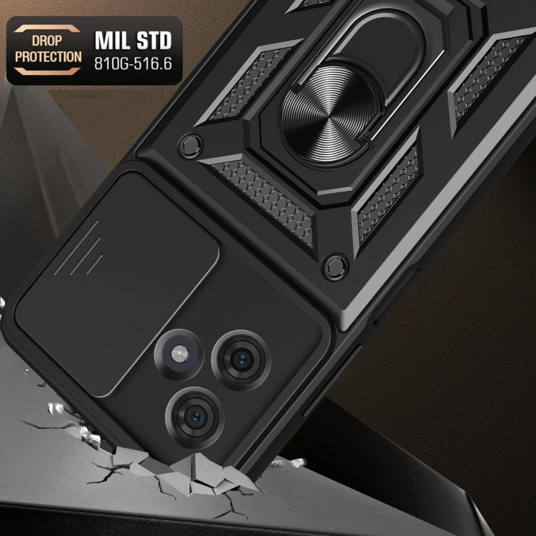 For Motorola Moto G54 5G EU Sliding Camera Cover Design TPU+PC Phone Case(Black) - Motorola Cases by PMC TechLife | Online Shopping South Africa | PMC TechLife | Buy Now Pay Later Mobicred