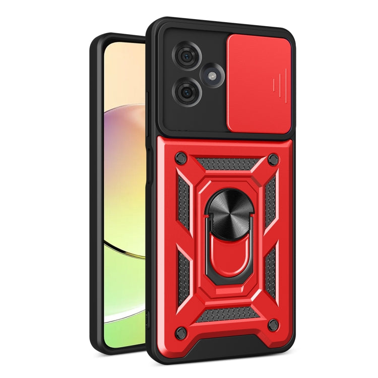 For Motorola Moto G54 5G EU Sliding Camera Cover Design TPU Hybrid PC Phone Case(Red) - Motorola Cases by PMC TechLife | Online Shopping South Africa | PMC TechLife | Buy Now Pay Later Mobicred