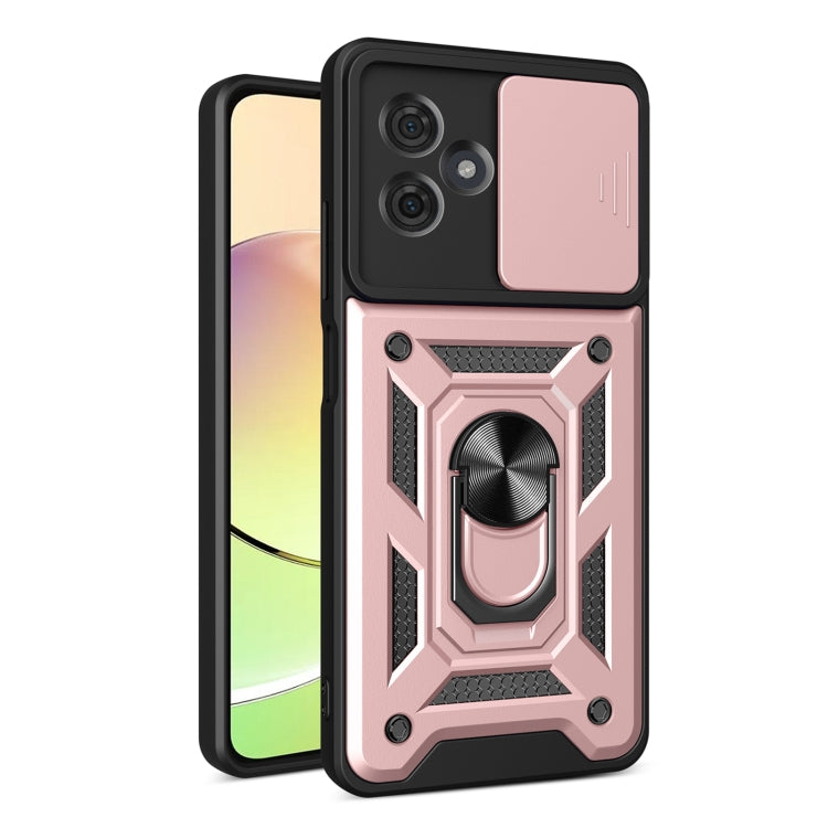 For Motorola Moto G54 5G EU Sliding Camera Cover Design TPU Hybrid PC Phone Case(Rose Gold) - Motorola Cases by PMC TechLife | Online Shopping South Africa | PMC TechLife | Buy Now Pay Later Mobicred
