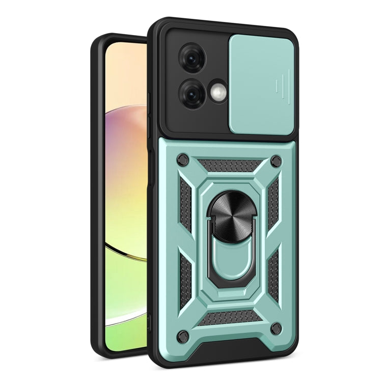 For Motorola Moto G84 Sliding Camera Cover Design TPU Hybrid PC Phone Case(Mint Green) - Motorola Cases by PMC TechLife | Online Shopping South Africa | PMC TechLife | Buy Now Pay Later Mobicred