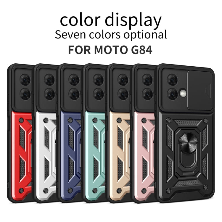 For Motorola Moto G84 Sliding Camera Cover Design TPU Hybrid PC Phone Case(Blue) - Motorola Cases by PMC TechLife | Online Shopping South Africa | PMC TechLife | Buy Now Pay Later Mobicred