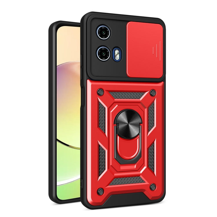 For Motorola Moto G04 / G24 Sliding Camera Cover Design TPU Hybrid PC Phone Case(Red) - Motorola Cases by PMC TechLife | Online Shopping South Africa | PMC TechLife | Buy Now Pay Later Mobicred