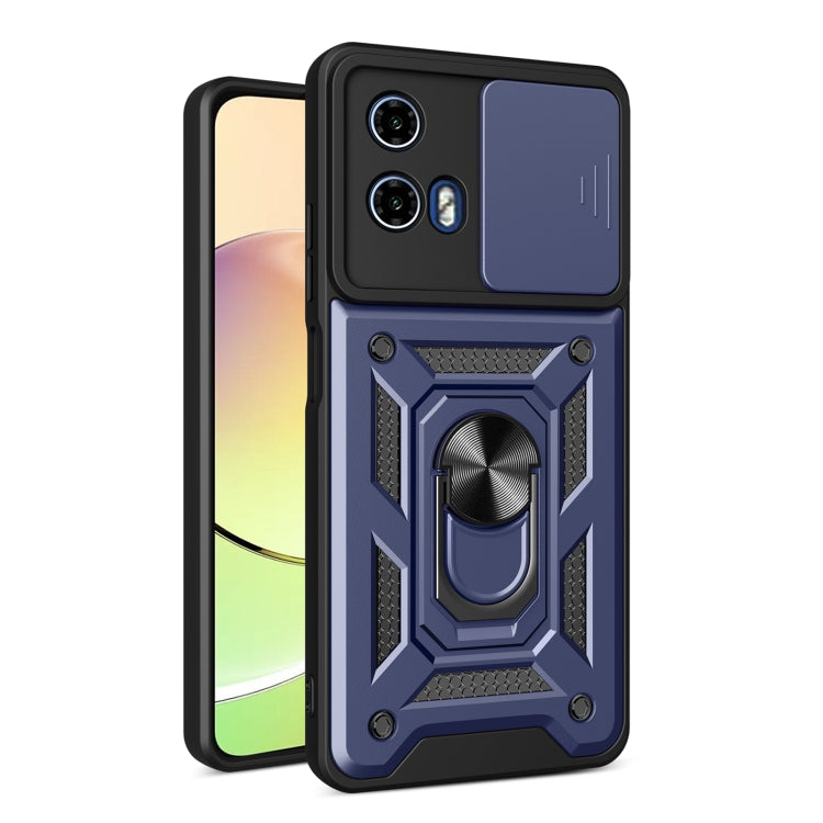 For Motorola Moto G04 / G24 Sliding Camera Cover Design TPU Hybrid PC Phone Case(Blue) - Motorola Cases by PMC TechLife | Online Shopping South Africa | PMC TechLife | Buy Now Pay Later Mobicred