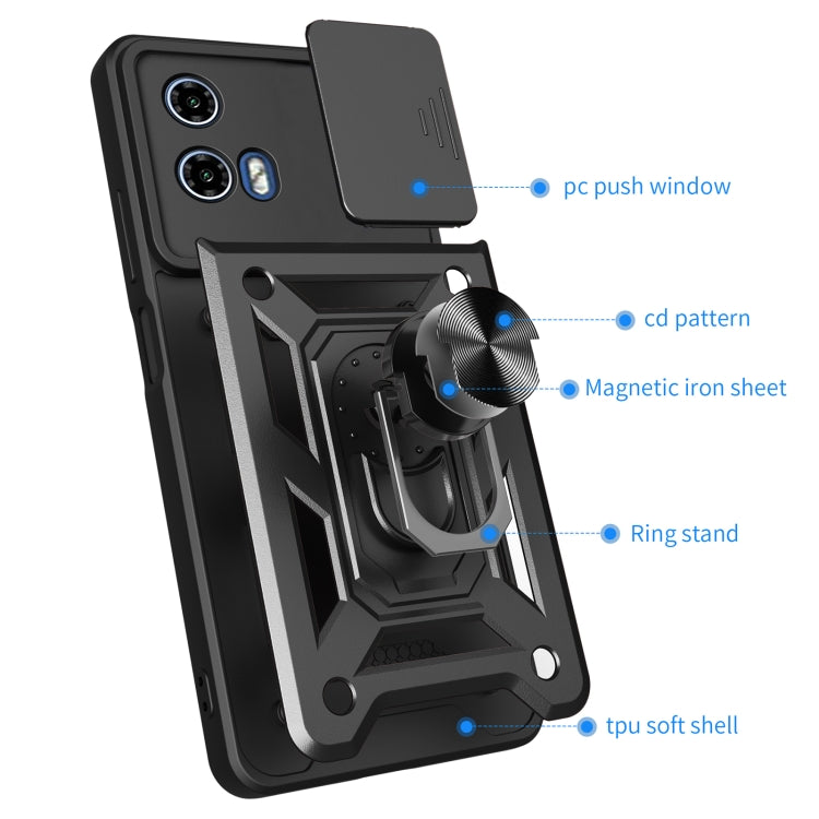 For Motorola Moto G04 / G24 Sliding Camera Cover Design TPU+PC Phone Case(Silver) - Motorola Cases by PMC TechLife | Online Shopping South Africa | PMC TechLife | Buy Now Pay Later Mobicred