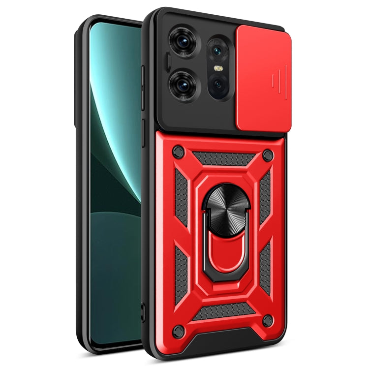 For Motorola Edge 50 Pro Global Sliding Camera Cover Design TPU Hybrid PC Phone Case(Red) - Motorola Cases by PMC TechLife | Online Shopping South Africa | PMC TechLife | Buy Now Pay Later Mobicred