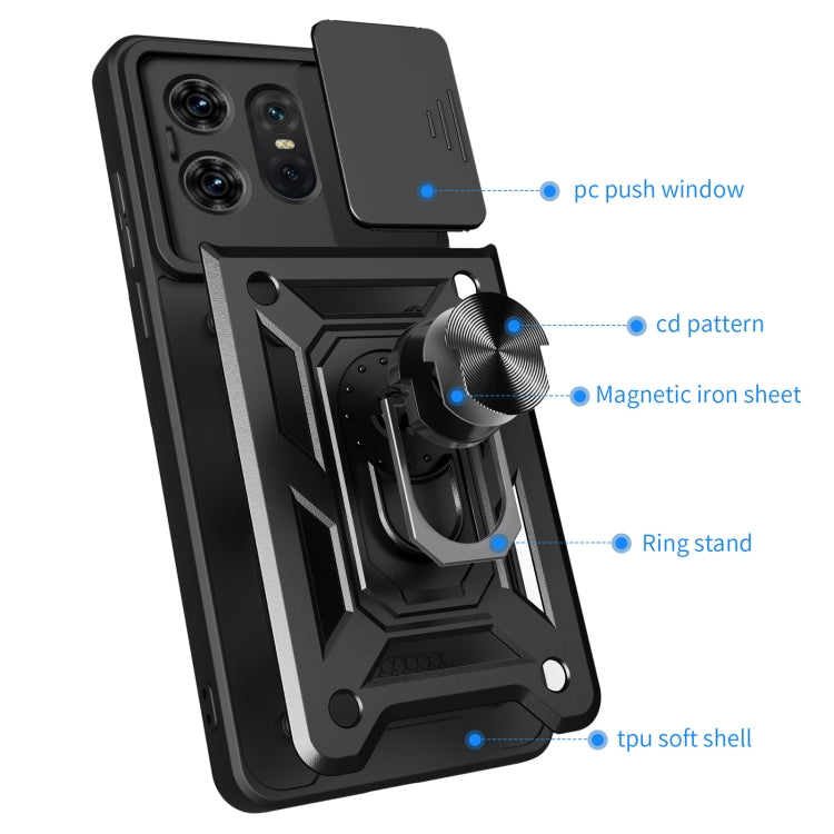 For Motorola Edge 50 Pro Global Sliding Camera Cover Design TPU Hybrid PC Phone Case(Blue) - Motorola Cases by PMC TechLife | Online Shopping South Africa | PMC TechLife | Buy Now Pay Later Mobicred