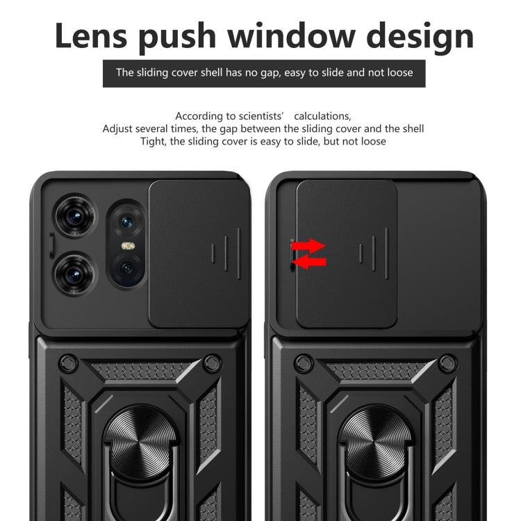 For Motorola Edge 50 Pro Global Sliding Camera Cover Design TPU Hybrid PC Phone Case(Blue) - Motorola Cases by PMC TechLife | Online Shopping South Africa | PMC TechLife | Buy Now Pay Later Mobicred
