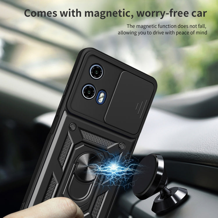 For Motorola Moto G34 5G Sliding Camera Cover Design TPU Hybrid PC Phone Case(Gold) - Motorola Cases by PMC TechLife | Online Shopping South Africa | PMC TechLife | Buy Now Pay Later Mobicred