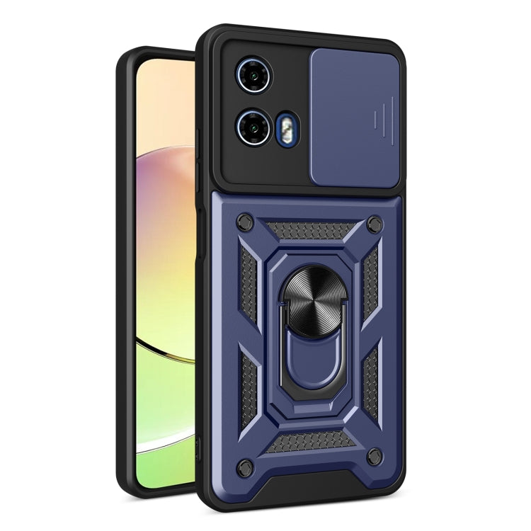 For Motorola Moto G34 5G Sliding Camera Cover Design TPU+PC Phone Case(Blue) - Motorola Cases by PMC TechLife | Online Shopping South Africa | PMC TechLife | Buy Now Pay Later Mobicred