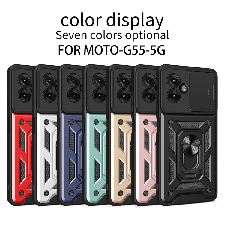 For Motorola Moto G55 Sliding Camera Cover Design TPU+PC Phone Case(Rose Gold) - free shipping - PMC TechLife - Order now!