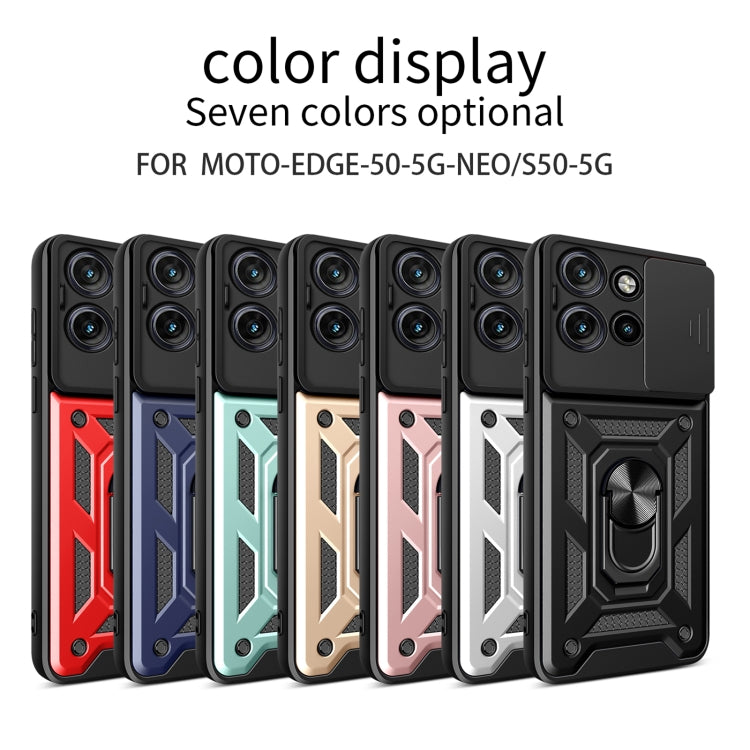 For Motorola Edge 50 Neo Sliding Camera Cover Design TPU+PC Phone Case(Rose Gold) - free shipping - PMC TechLife - Order now!