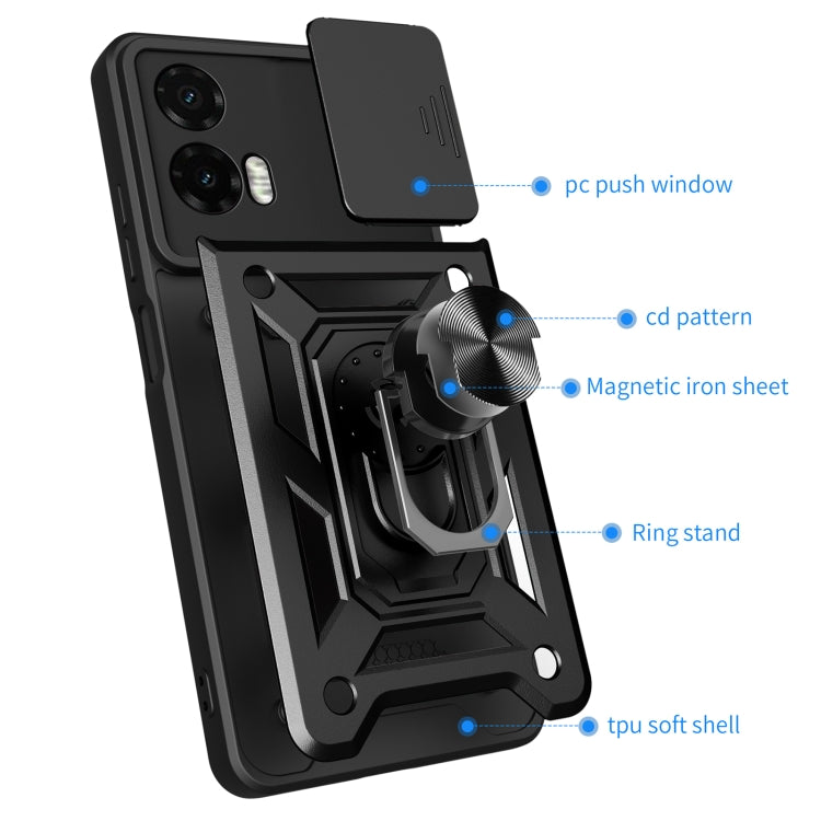 For Motorola Moto G35 5G Global Sliding Camera Cover Design TPU+PC Phone Case(Black) - free shipping - PMC TechLife - Order now!